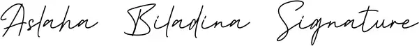 Aslaha Biladina Signature