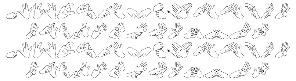 Auslan Finger Spellingfont specimens