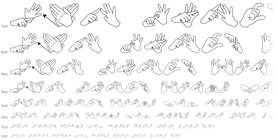 Auslan Finger Spellingfont waterfall