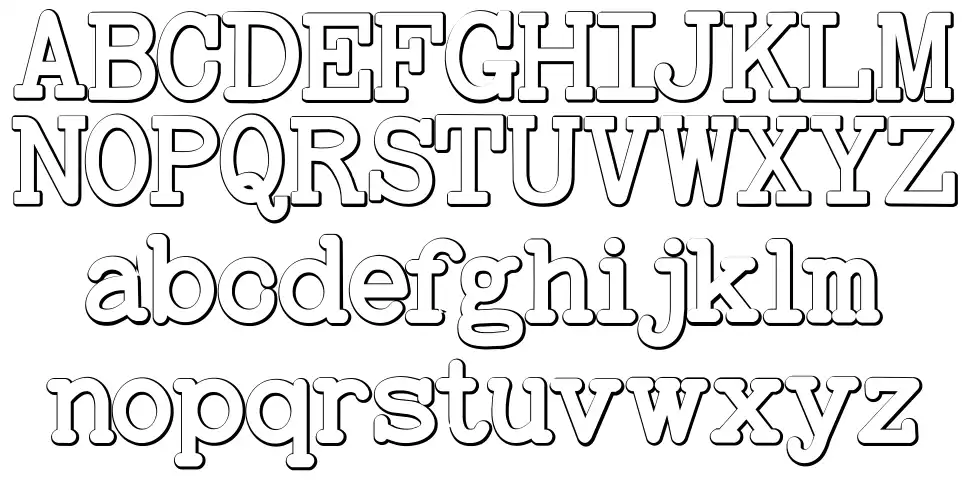 Baltimore Typewriter Beveledfont specimens