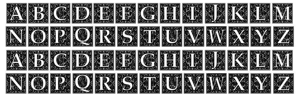 Baroque Explosionfont specimens