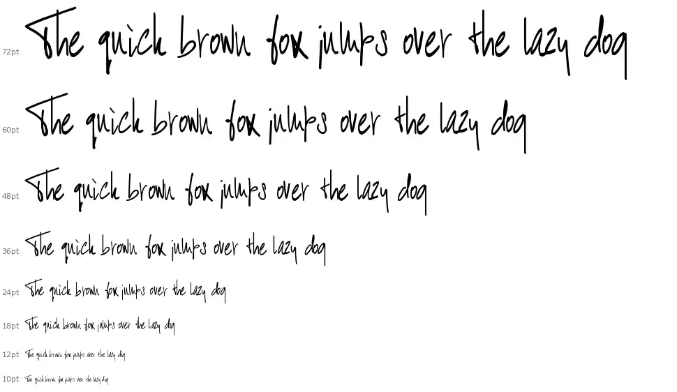 Bart's Handschriftfont waterfall