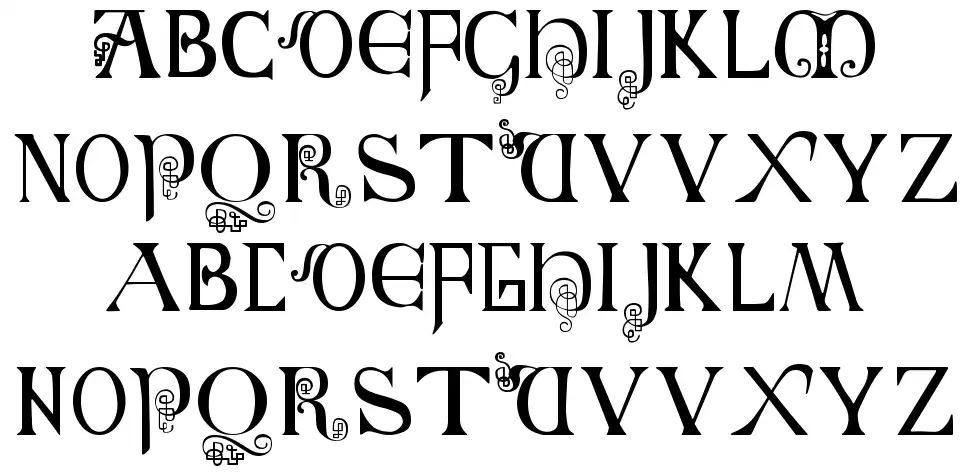 British Block Flourish, 10th c.font specimens