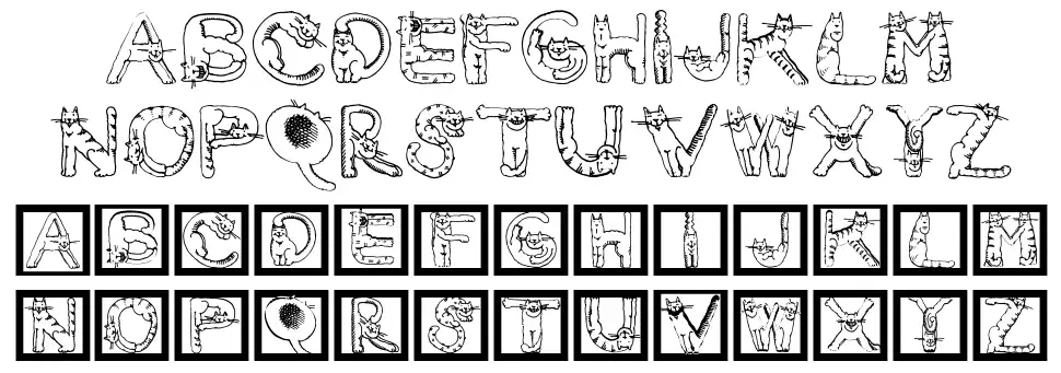Cats Alphabetfont specimens