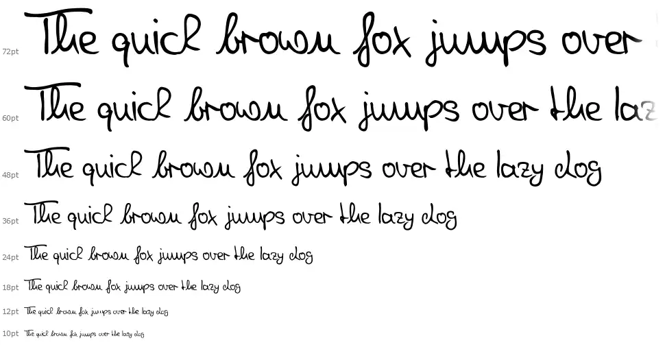 Denise Handwritingfont waterfall