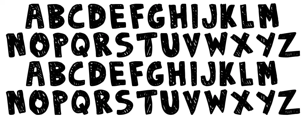 Denne Sketchyfont specimens