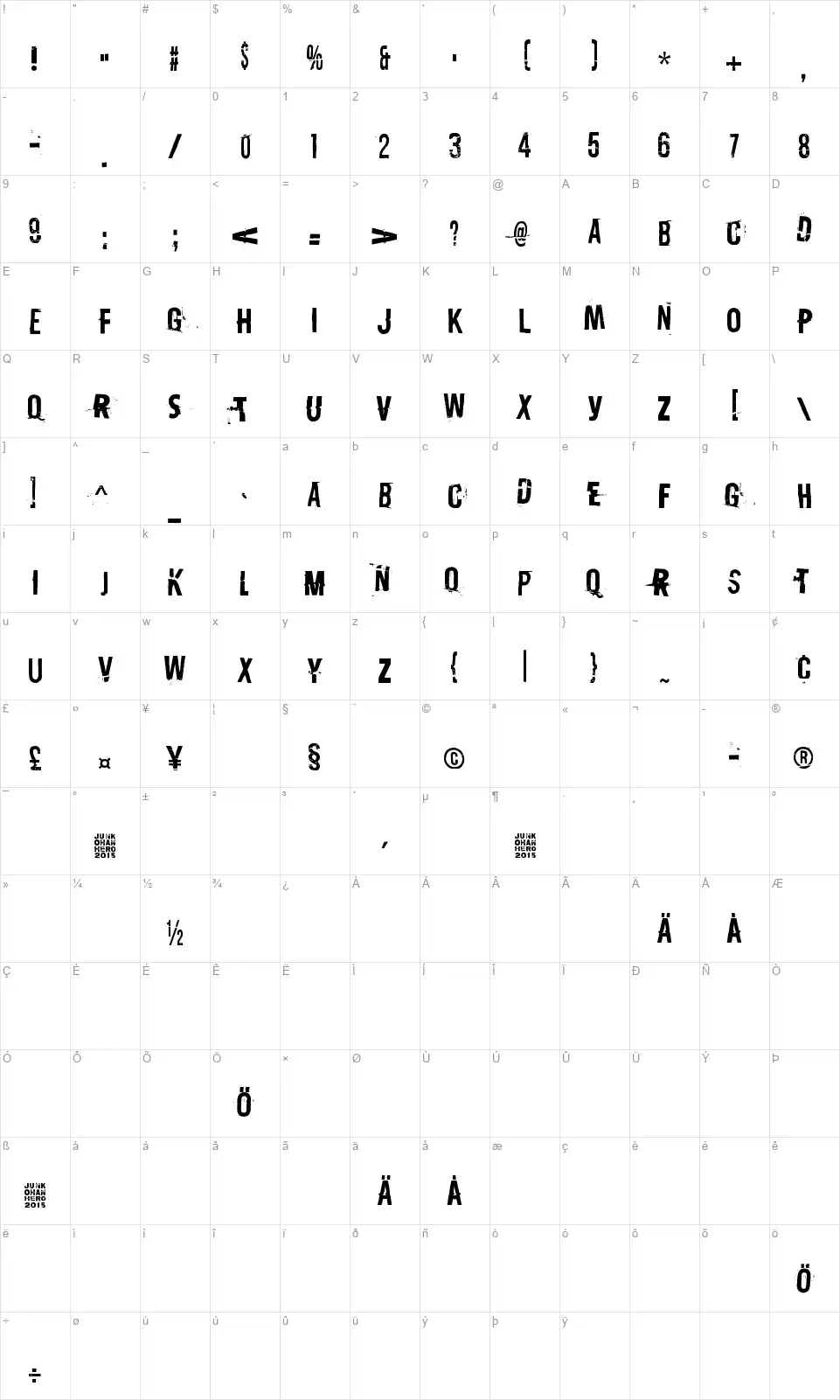 Destroy Xfont character map