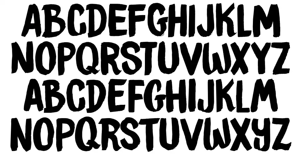 DK Brush Crushfont specimens
