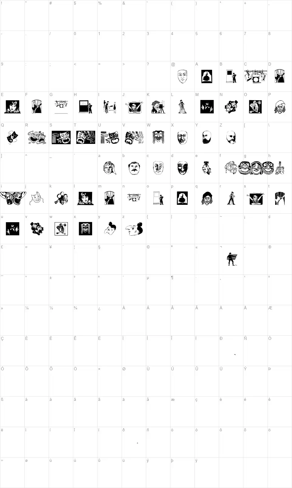 Drama And Cofont character map