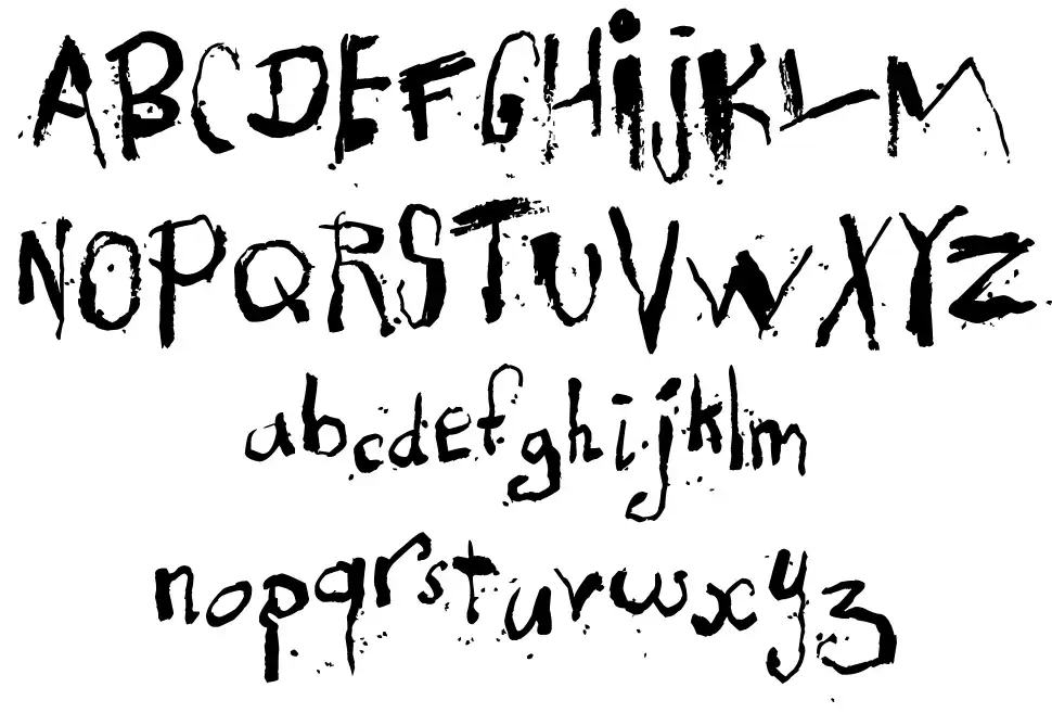 Exhaustedfont specimens