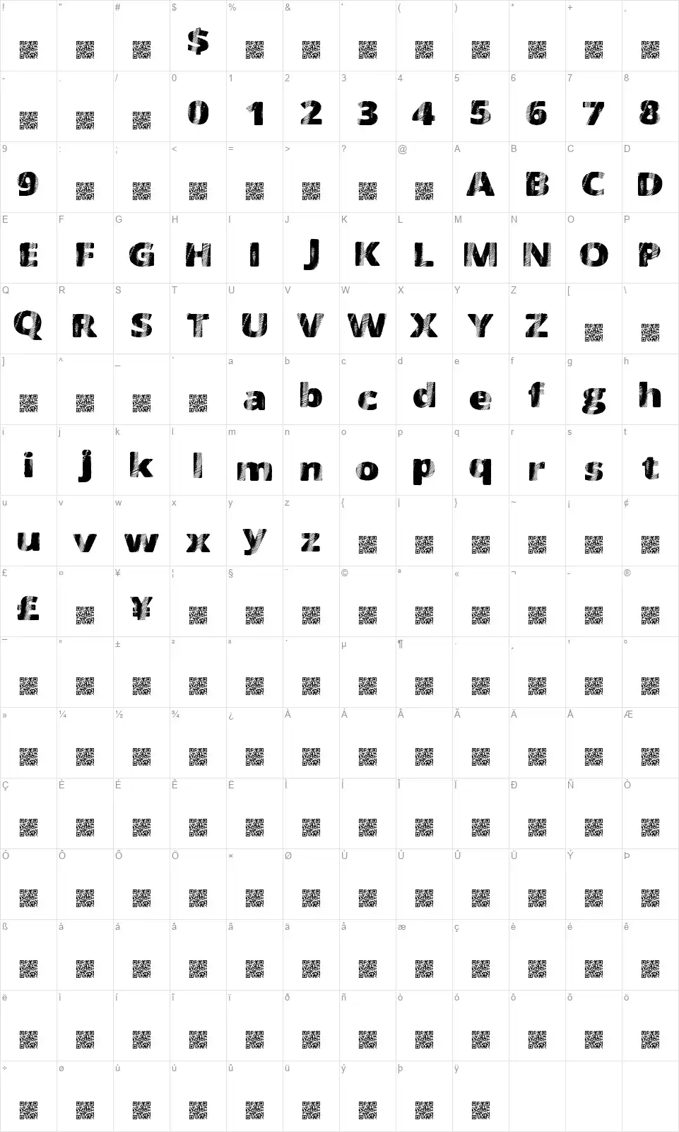 FourSixfont character map