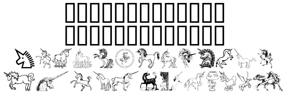 Gail's Unicornfont specimens
