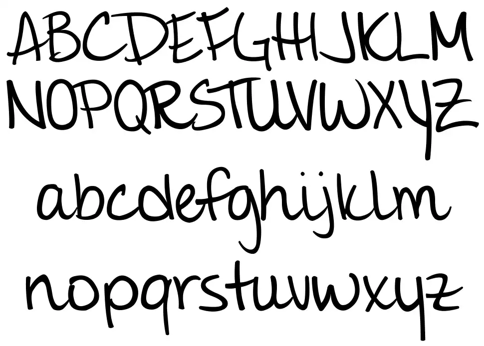 Giddehandfont specimens