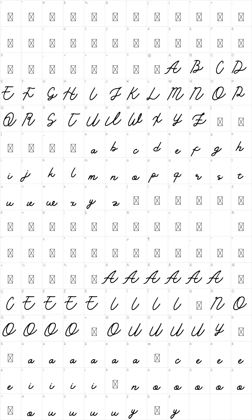 Golden Slayerfont character map
