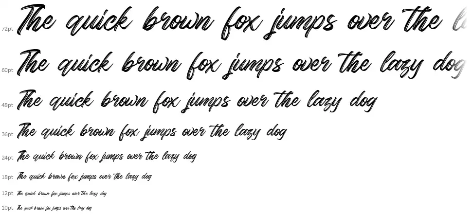 Gorgeous Script Typefacefont waterfall