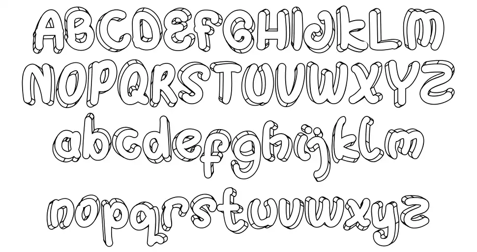 Hulahopfont specimens