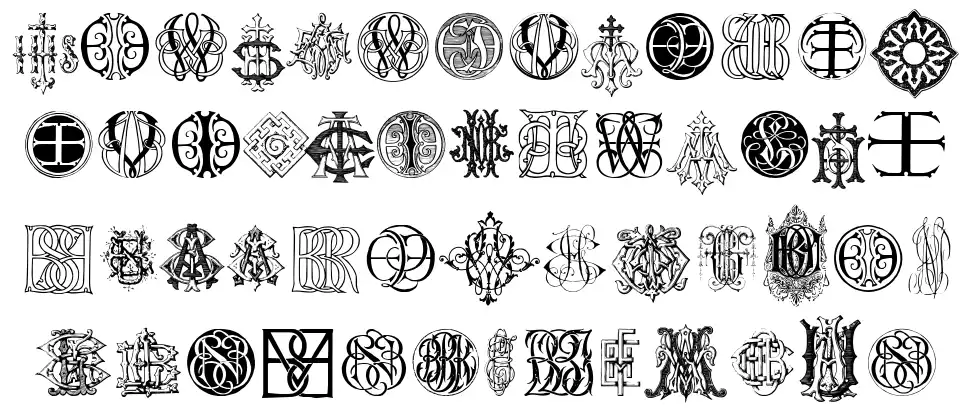 Intellecta Monograms Random Samples Ten font specimens