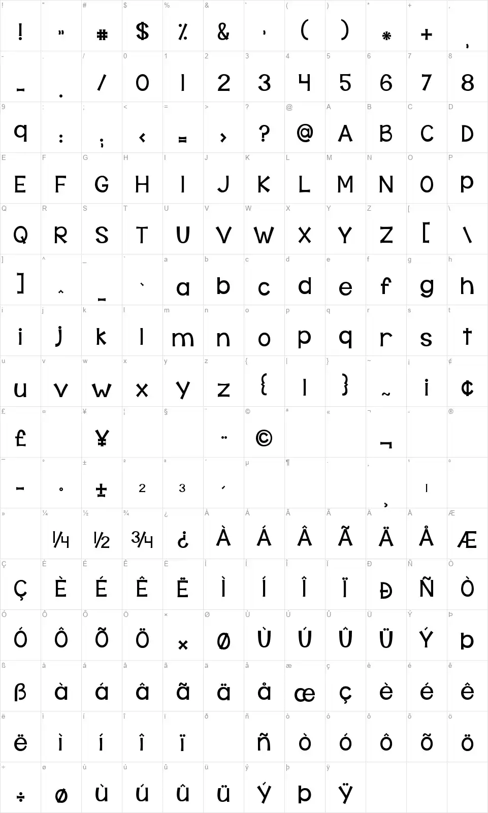 KG Behind These Hazel Eyesfont character map