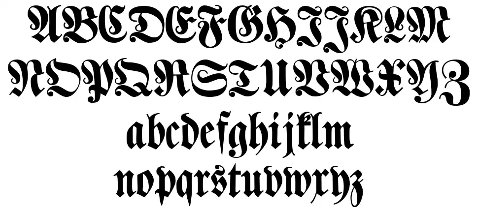 Klaber Frakturfont specimens
