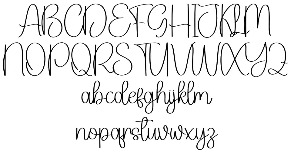 Lightning script Esemplari Lightning scriptfont specimens