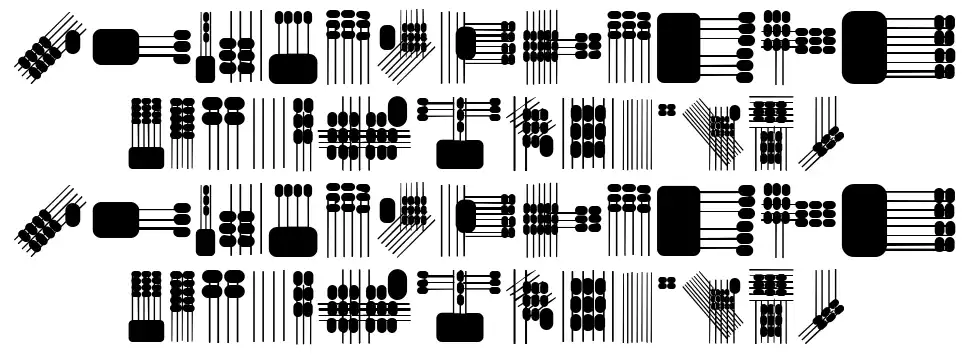 Lines and Objectsfont specimens