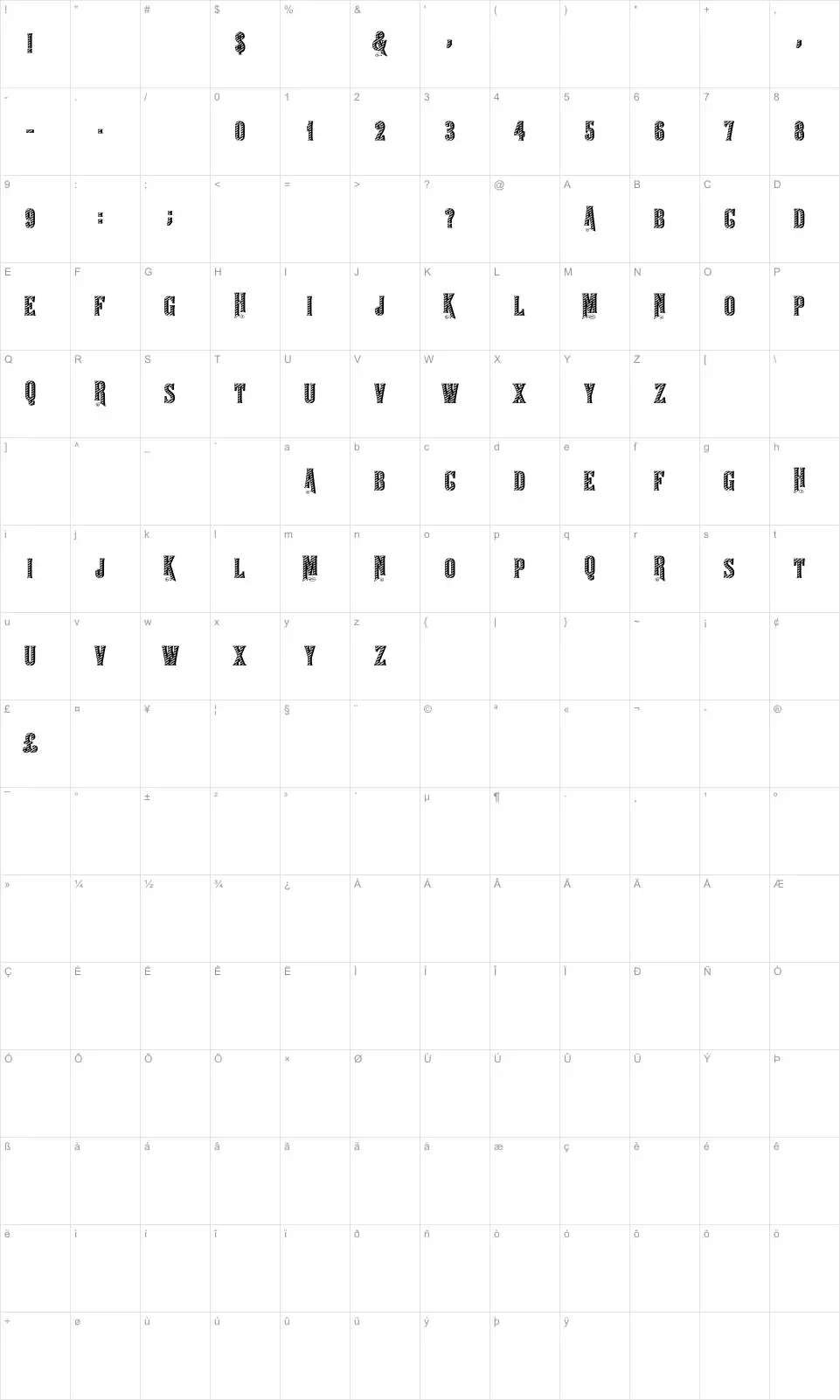 Louise XIVfont character map