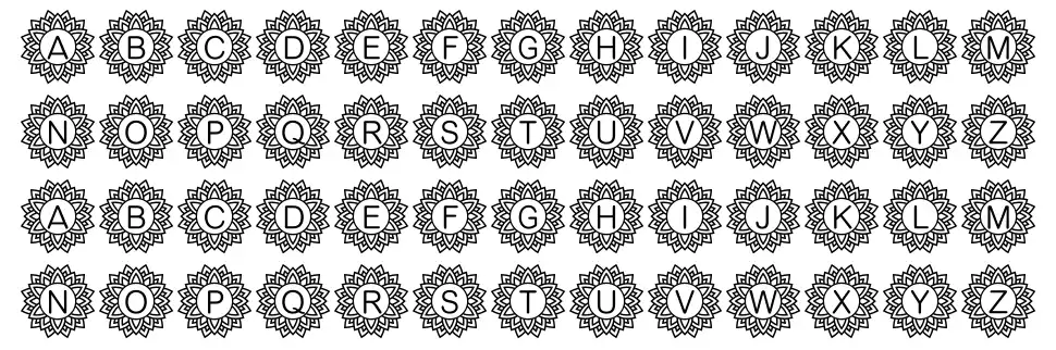Mandala Monofont specimens