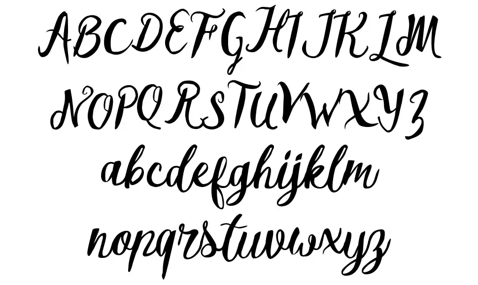 Melliana Scriptfont specimens