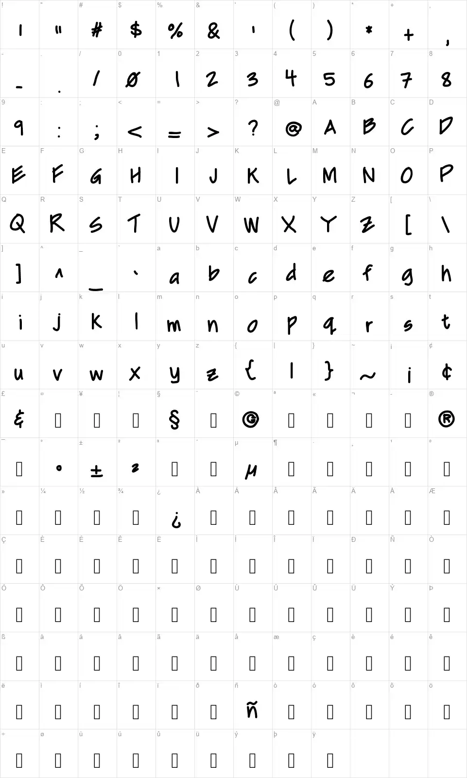 Mix CDfont character map