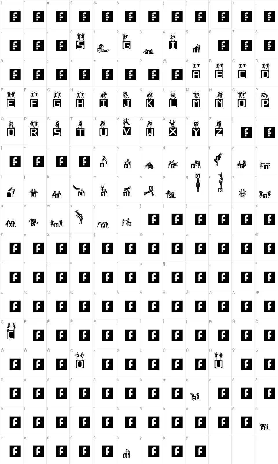 Neden Olmasnfont character map