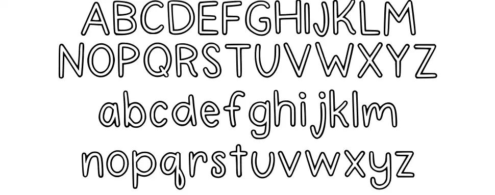 Outline Kidsfont specimens