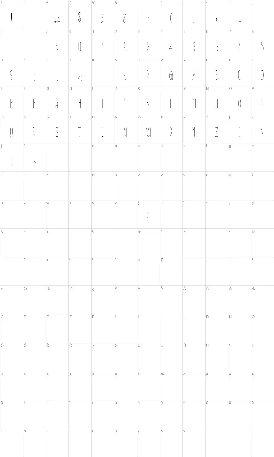 Perle De Roseefont character map
