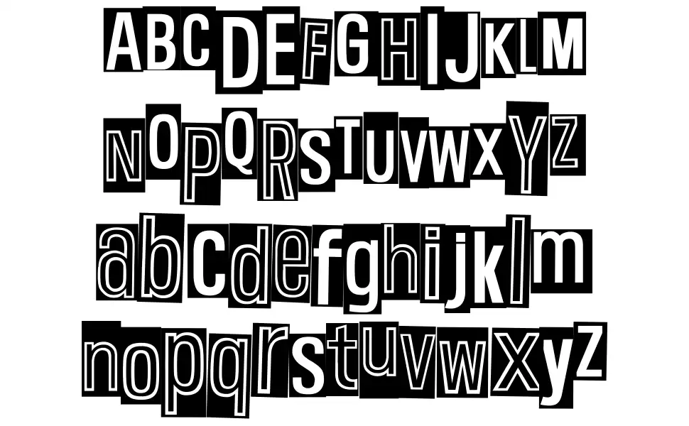 Pink Yellow Blackfont specimens