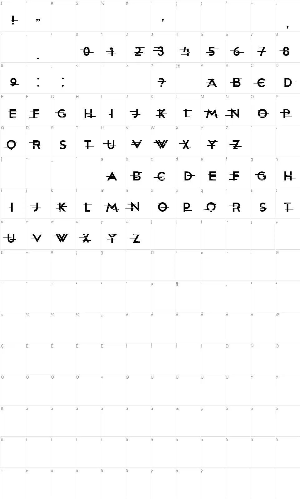 Plan De La Maisonfont character map