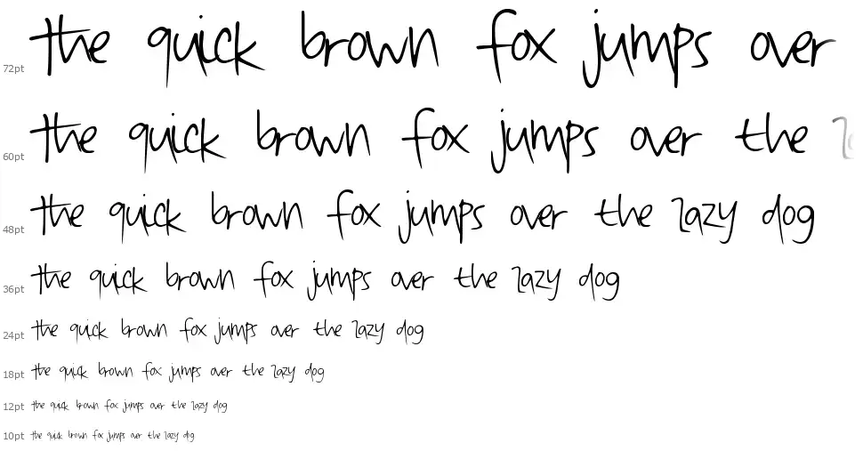 QuickDirtyfont waterfall