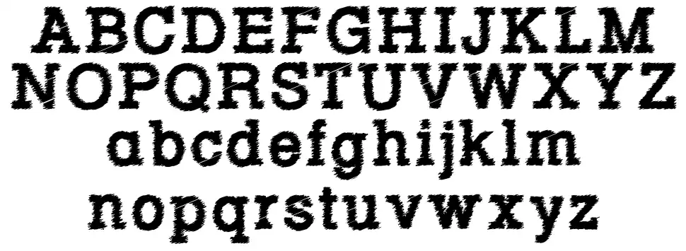 Rowdy Typemachinefont specimens
