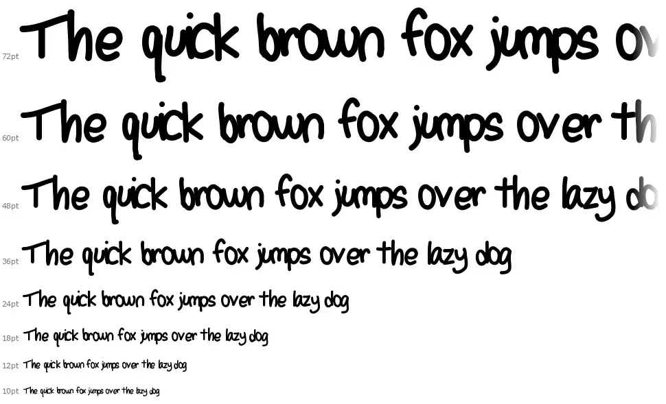 Selenes Handwritingfont waterfall