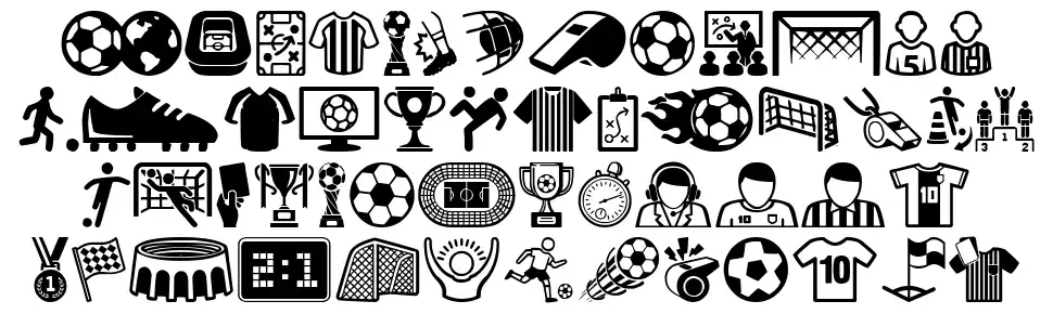 Soccer Iconsfont specimens