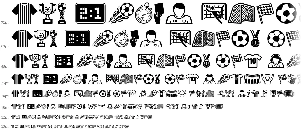 Soccer Iconsfont waterfall
