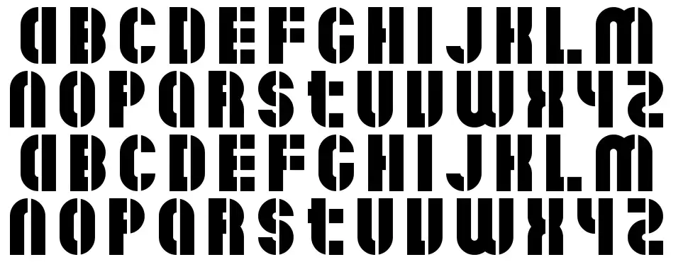 Sunfonts Stencilfont specimens