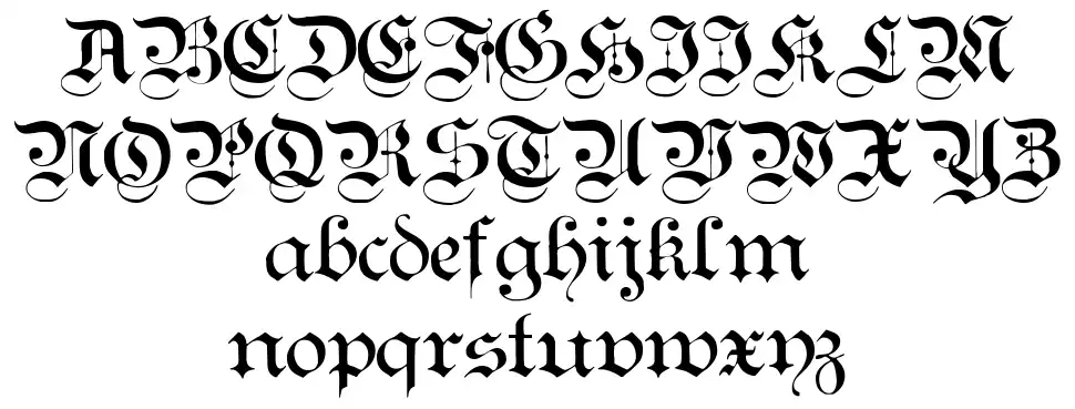 Teutonicfont specimens