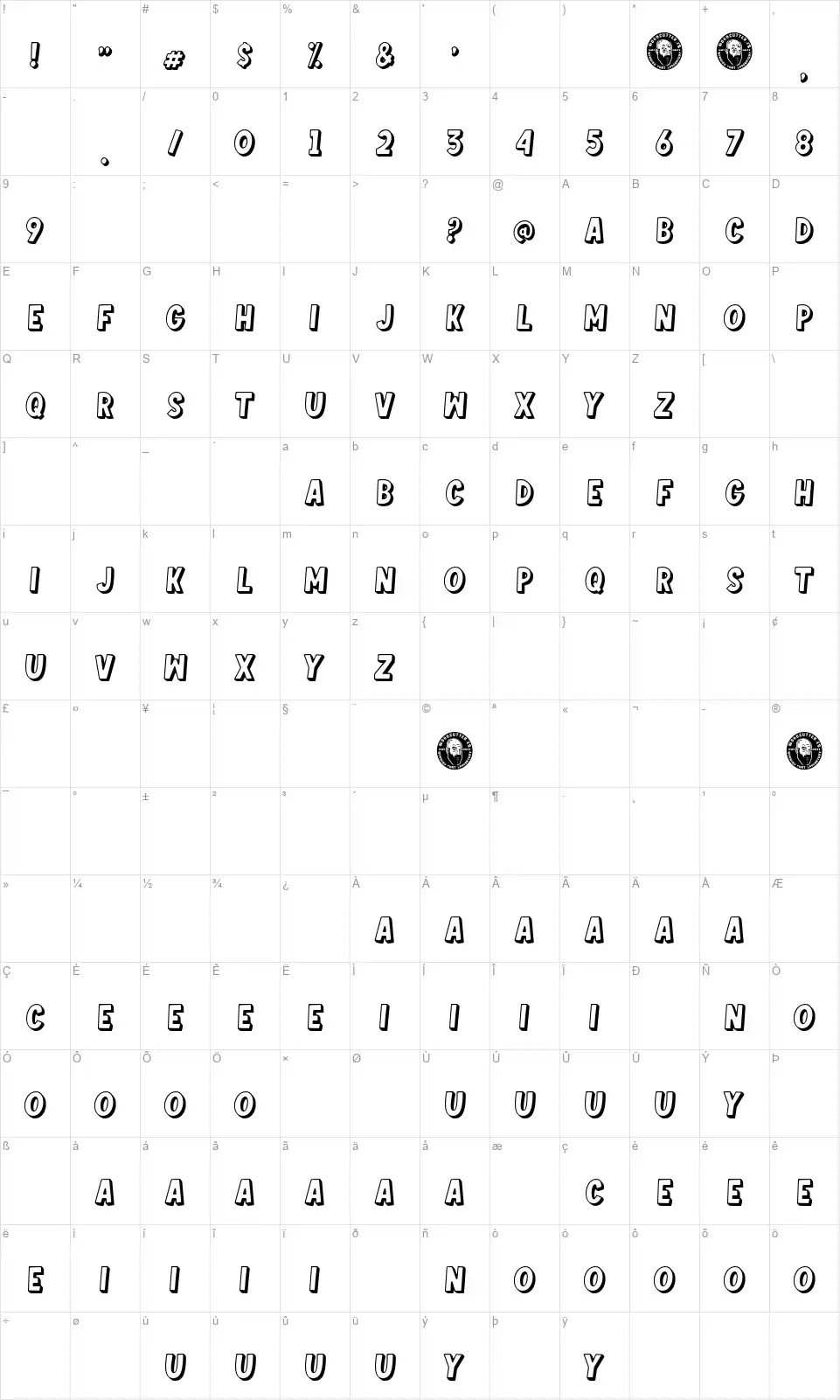 Trailer Park Girlfont character map
