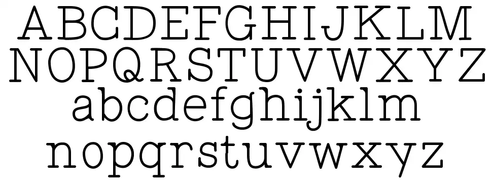 Wigenda Typewritefont specimens