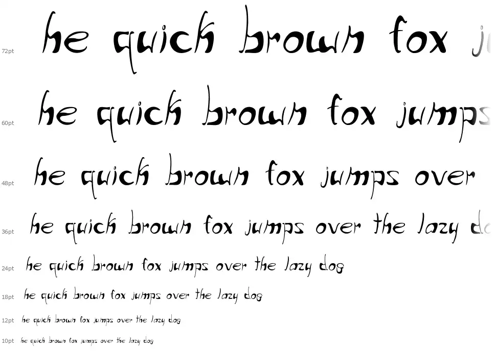 Write that downfont waterfall